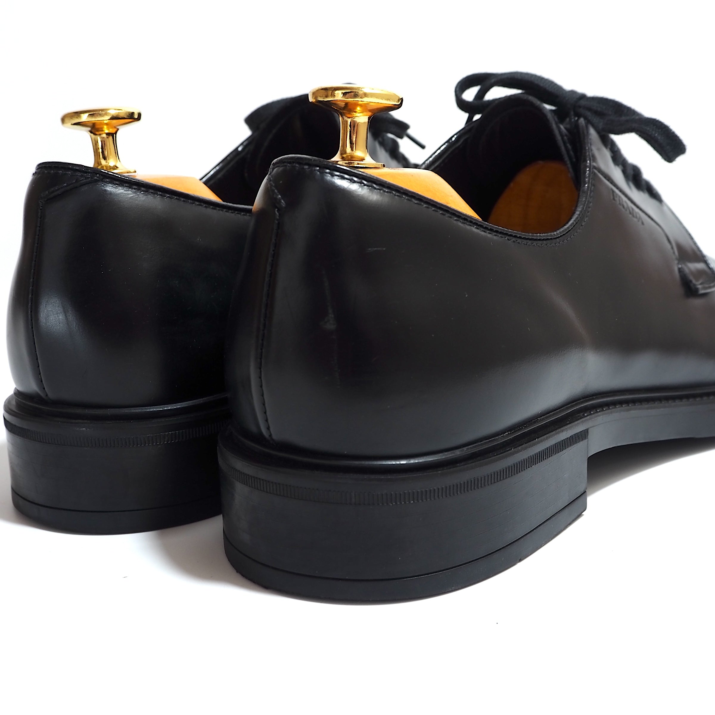 新品未使用⭐️PRADA プラダ　プレーントゥ　レザーシューズ　革靴　ブラック プラダ PRADA プレーントゥ レザー シューズ 8 ブラック メンズ