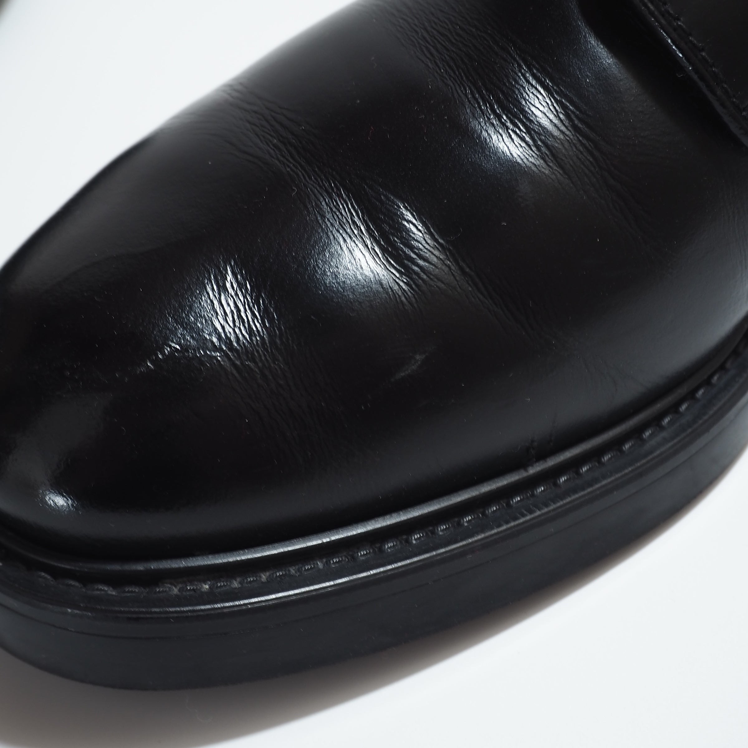 プラダ☆革靴☆ブラック☆メンズ☆サイズ7.5☆プレーントゥ☆レザーシューズ プラダ PRADA プレーントゥ レザー シューズ 8 ブラック メンズ