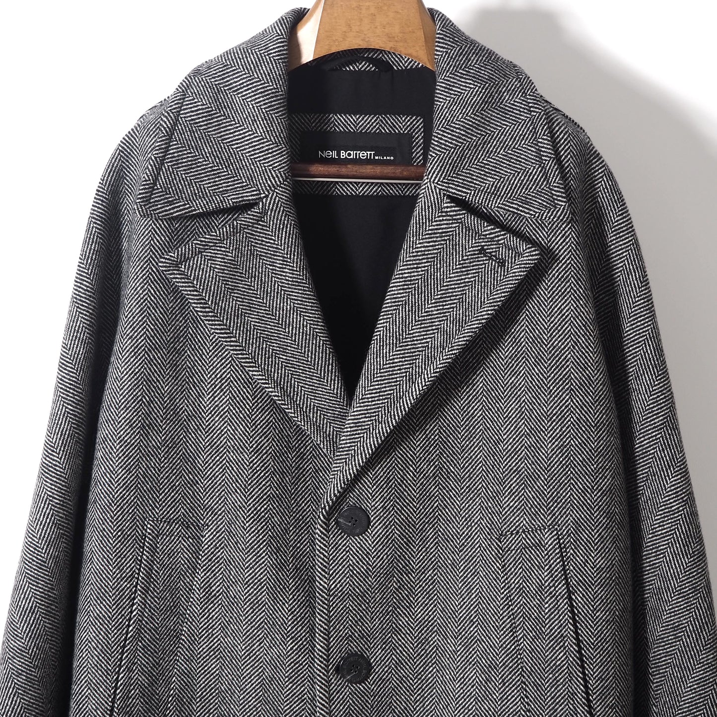 NEIL BARRETT ニールバレット 23AW オーバサイズド メルトンコート 48 グレー メンズ 極美品 正規品 5-YB014