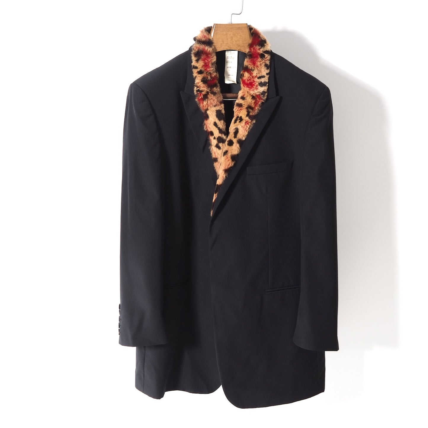 未使用 ジャンニヴェルサーチ GIANNI VERSACE デットストック ファー付 ミドル丈 ジャケット 52 ブラック メンズ 正規品 5-SD011