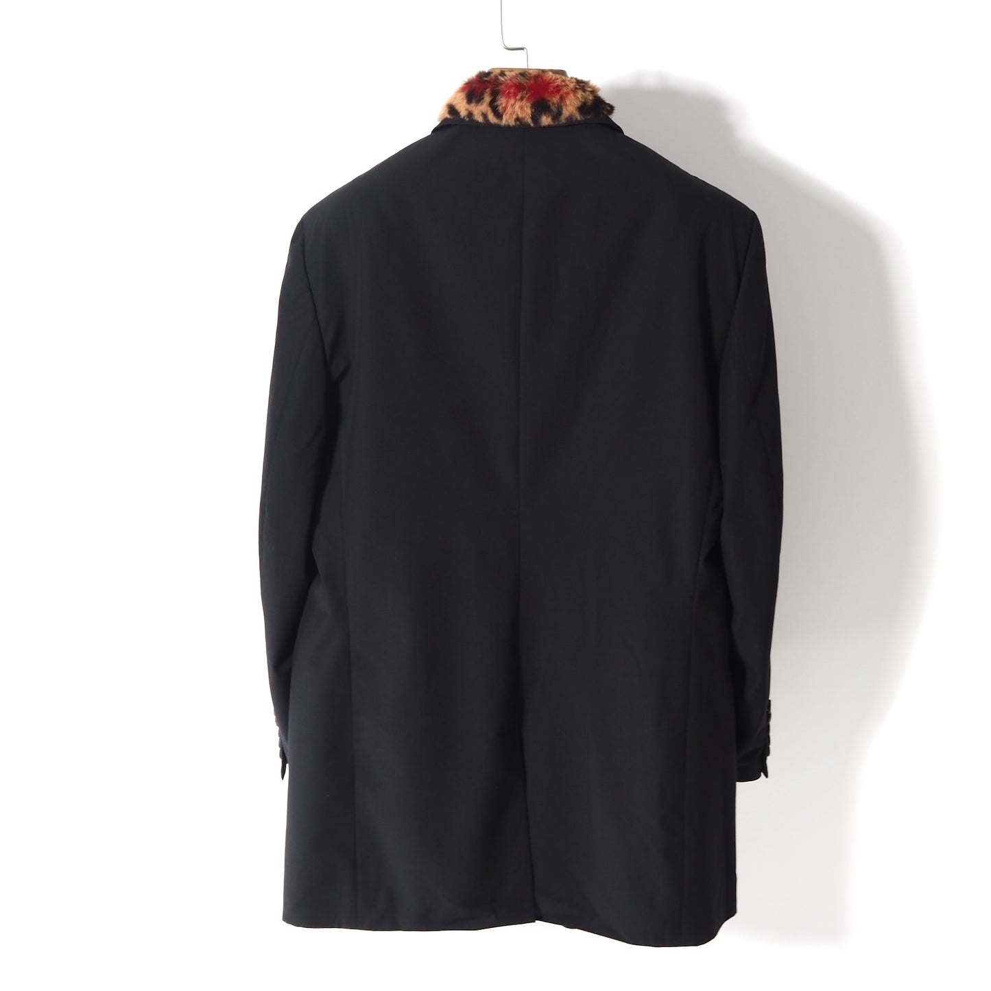 未使用 ジャンニヴェルサーチ GIANNI VERSACE デットストック ファー付 ミドル丈 ジャケット 52 ブラック メンズ 正規品 5-SD011