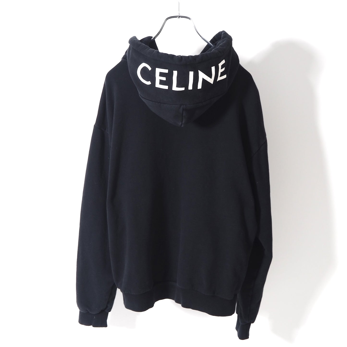 セリーヌ CELINE 現行 フードロゴ フーディ パーカー L ブラック メンズ 正規品 5-SB013