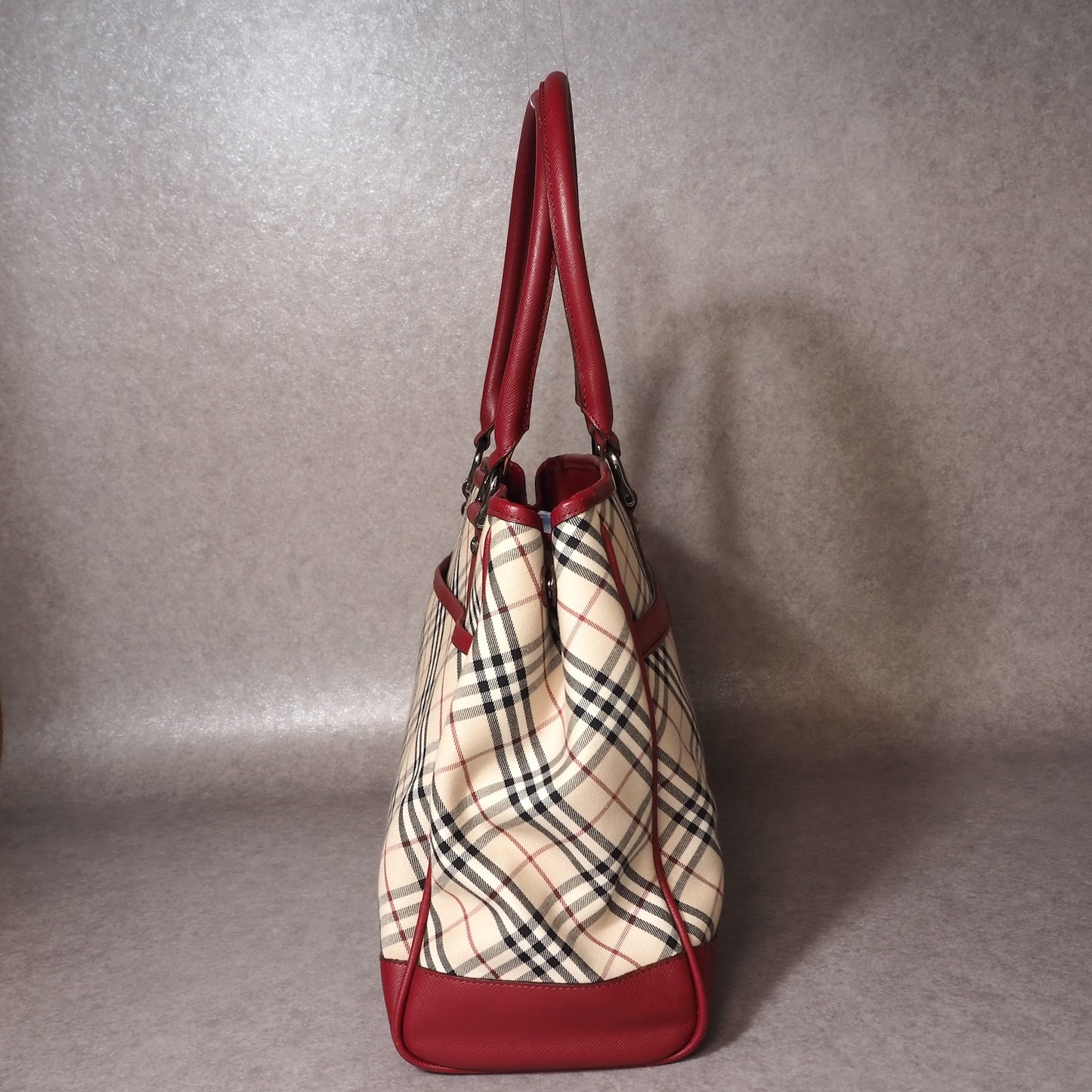 バーバリー Burberry ハンドバッグ ライトブラウン ノバチェック レッド ブラウン 保存袋 レディース 美品 4-SF001