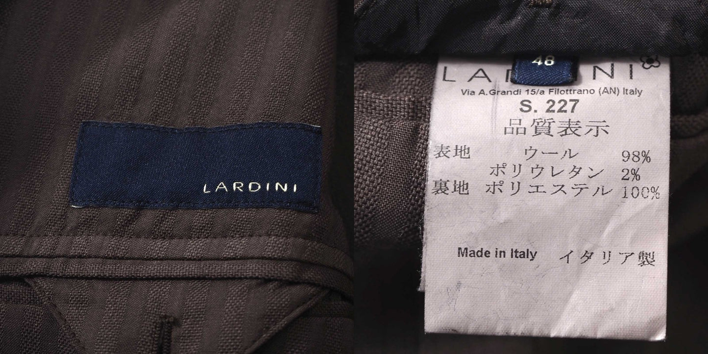ラルディーニ LARDINI イアリア製 ブートニエール付 スーツ ウール セットアップ 48 ブラウン メンズ 正規品 5-YC019