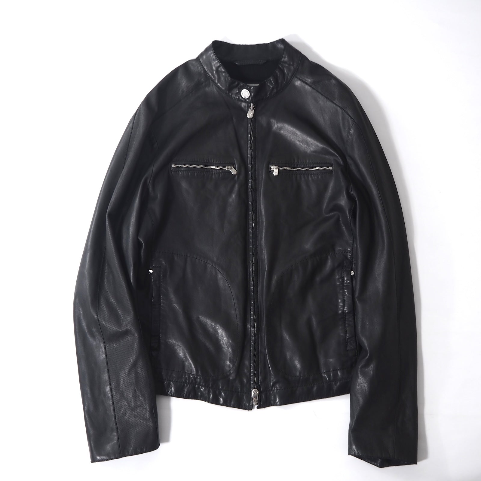 アルマーニコレッツィオーニ　ラム革ジャン　48 アルマーニコレツィオーニ ARMANI COLLEZIONI ラムレザー