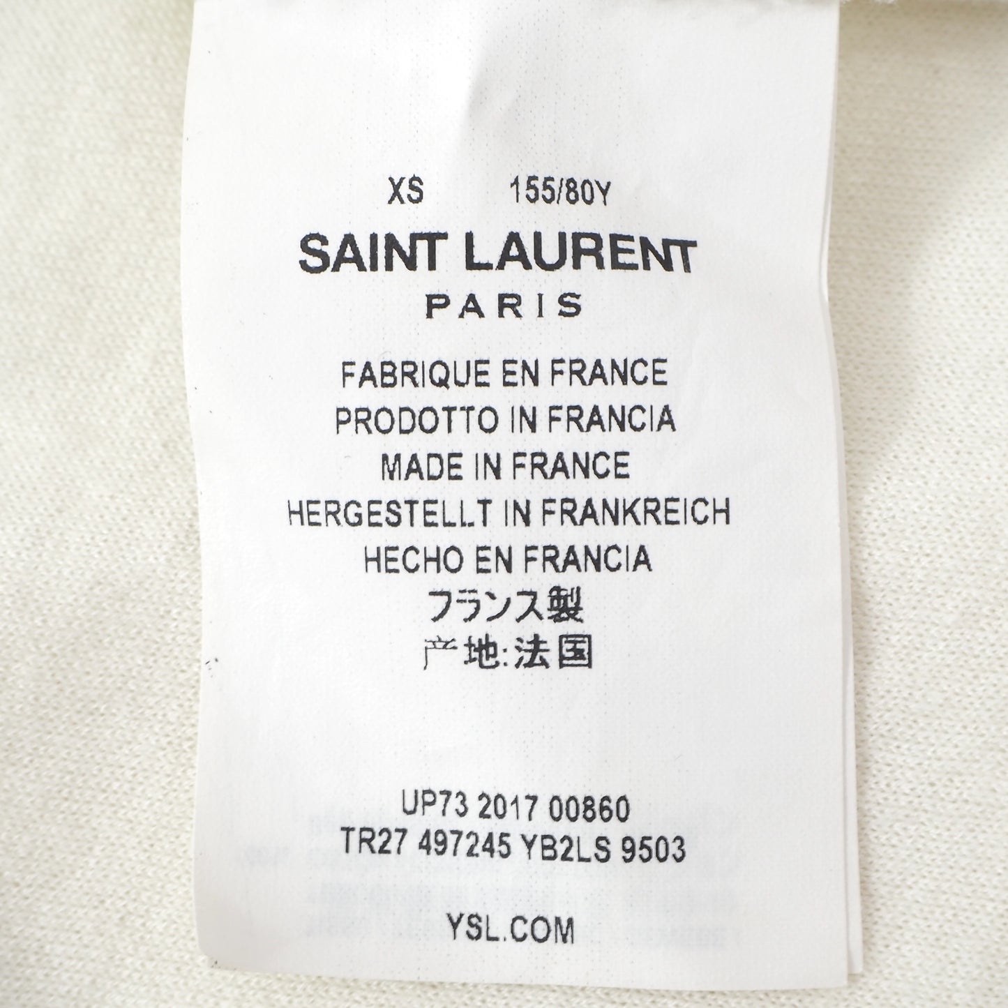 サンローラン パリ SAINT LAURENT PARIS Tシャツ XS ベージュ メンズ 4-YC025