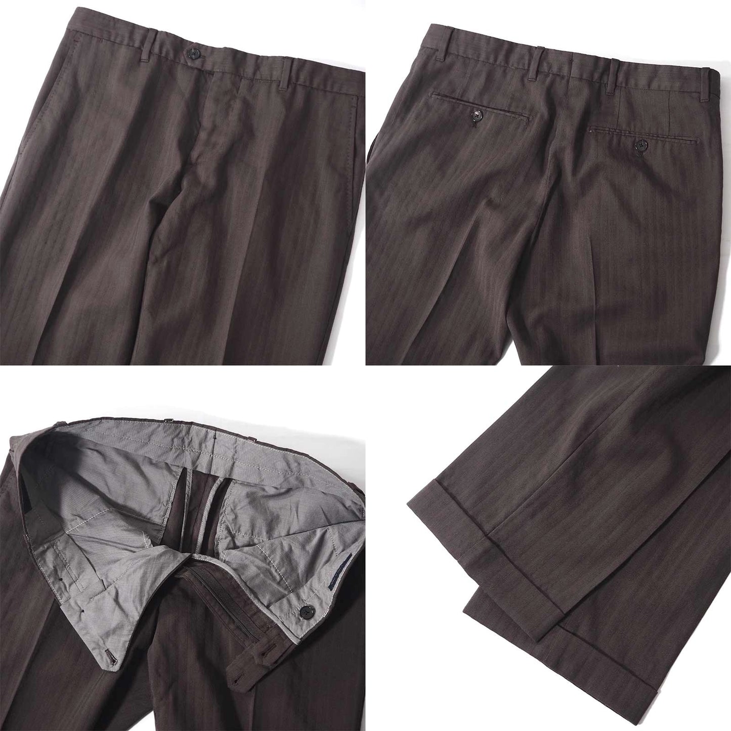ラルディーニ LARDINI イアリア製 ブートニエール付 スーツ ウール セットアップ 48 ブラウン メンズ 正規品 5-YC019