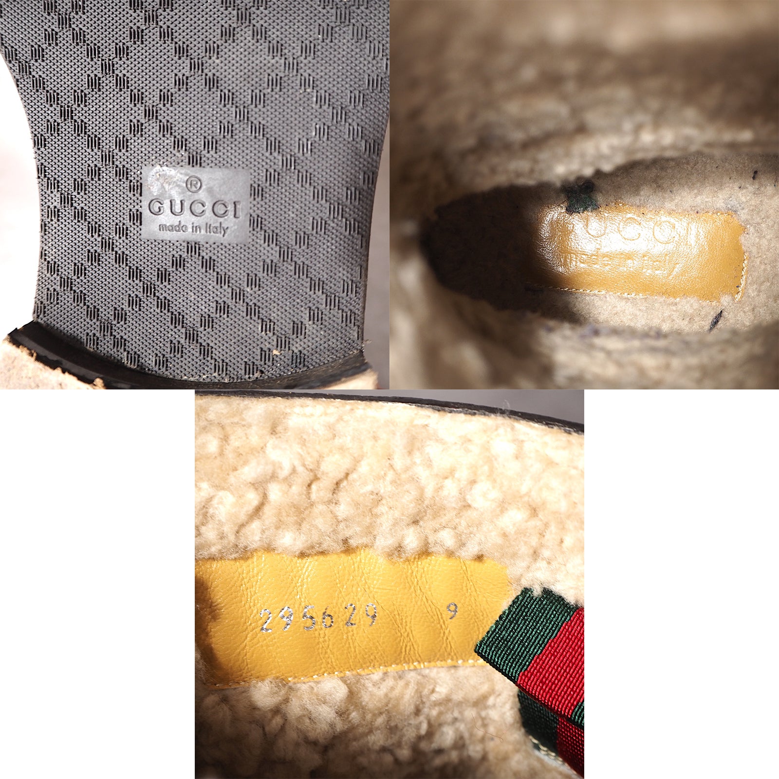 グッチ GUCCI レザー エンジニアブーツ 9 ブラウン メンズ 4