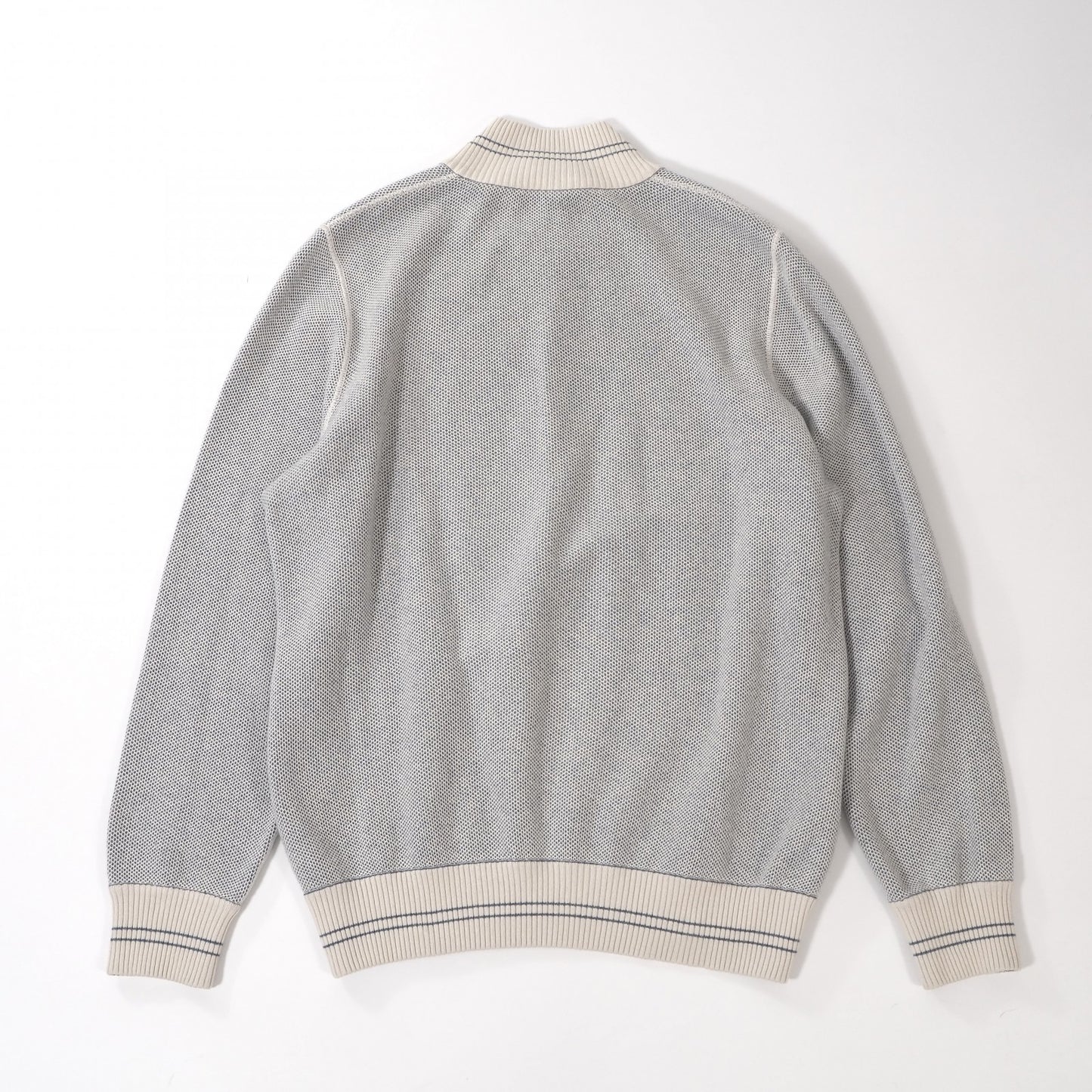 美品 ロロピアーナ Loro Piana イタリア製 シルク カシミヤ ドライバーズニット セーター 54 ブルーグレー ホワイト メンズ 正規品 6-ZA009