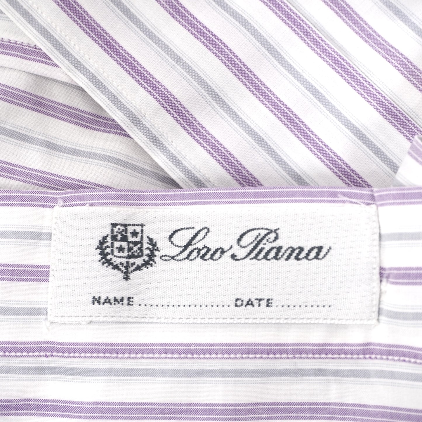 ロロピアーナ Loro Piana イタリア製 コットン 長袖 シャツ 39 ホワイト パープル ストライプ メンズ 2-DE504