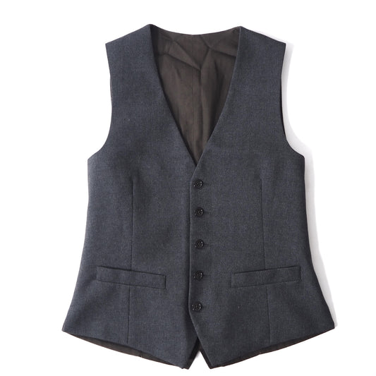 美品 ラルディーニ LARDINI イタリア製 ウール ベスト ジレ 44 チャコールグレー メンズ 正規品 2-DG251