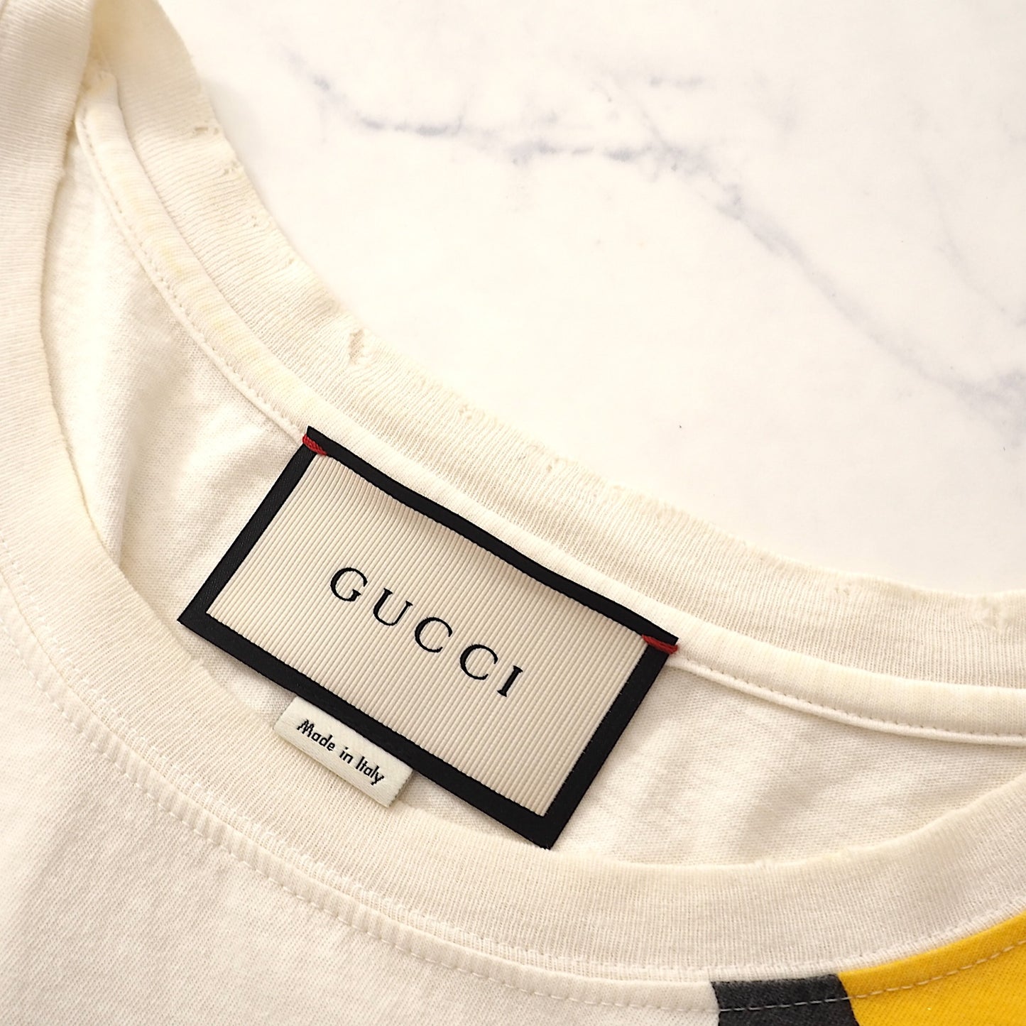 グッチ GUCCI イタリア製 ヴィンテージ加工 ケリングタグ ピーナッツ ウッドストック オーバーサイズ Tシャツ S ホワイト メンズ 4-ZF053