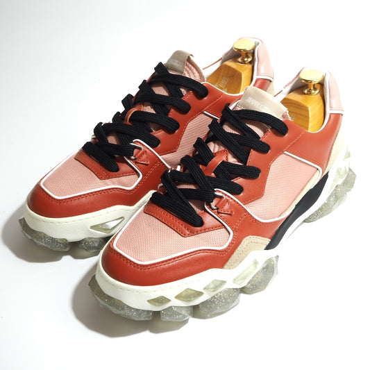 美品 ジミーチュウ JIMMY CHOO DIAMOND X TRAINER ローカット スニーカー 43 28㎝相当 レッド メンズ 正規品 5-YC017