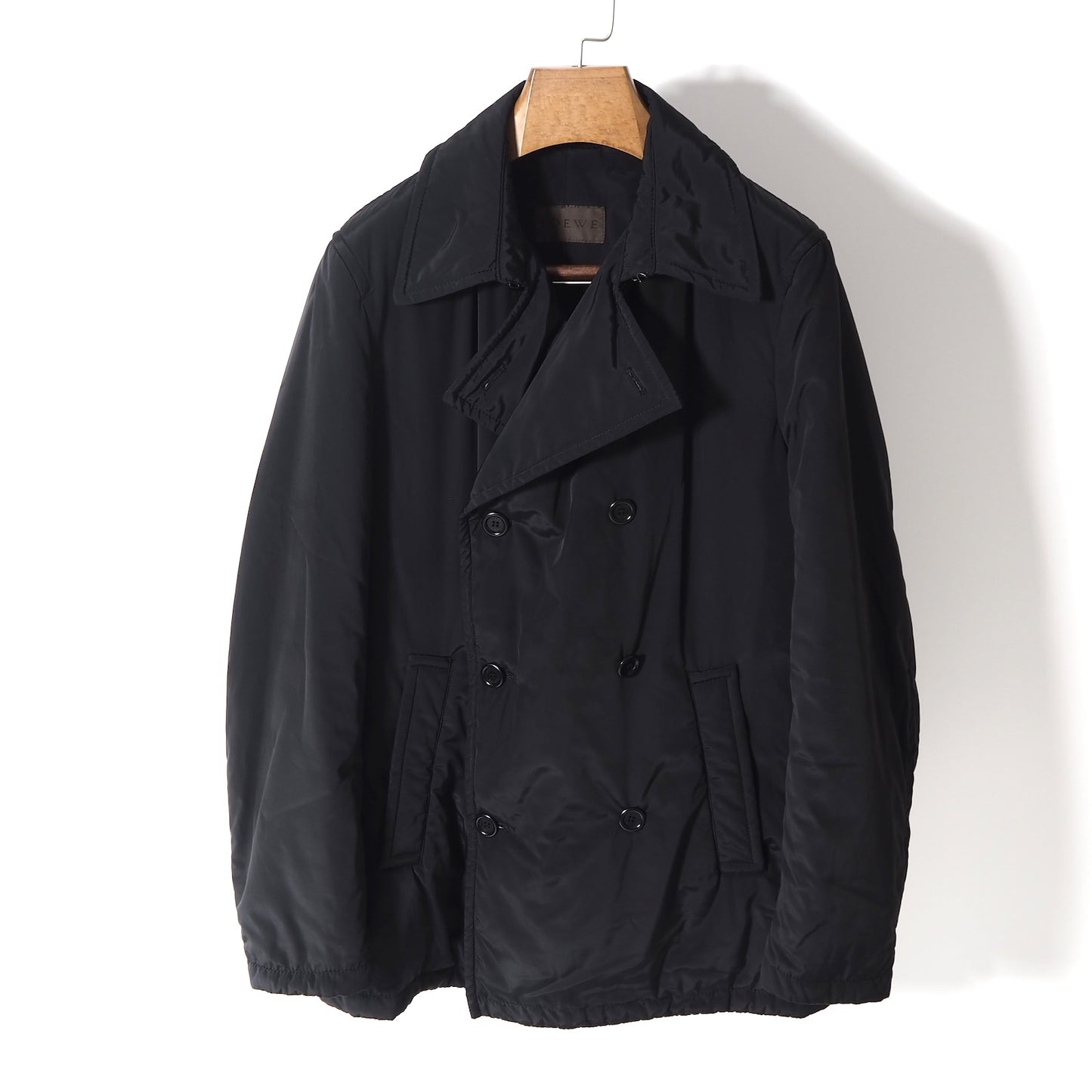 ロエベ LOEWE スペイン製 ダブルブレスト パデッド コート ジャケット 中綿 M ブラック メンズ 正規品 5-SD006