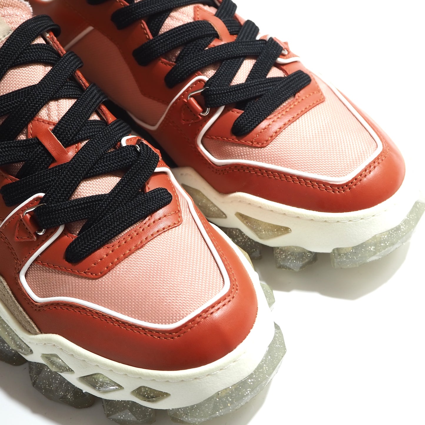 美品 ジミーチュウ JIMMY CHOO DIAMOND X TRAINER ローカット スニーカー 43 28㎝相当 レッド メンズ 正規品 5-YC017
