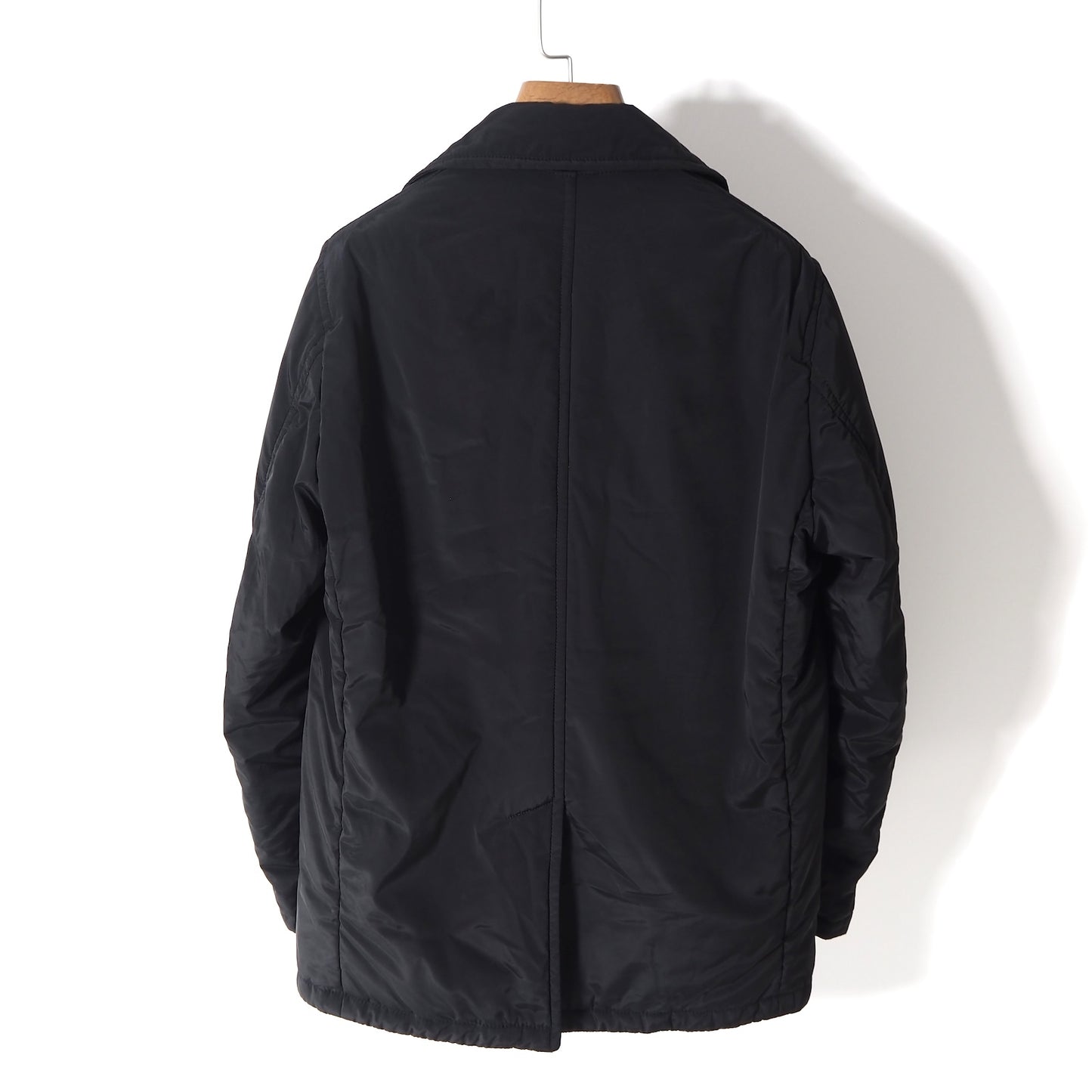ロエベ LOEWE スペイン製 ダブルブレスト パデッド コート ジャケット 中綿 M ブラック メンズ 正規品 5-SD006
