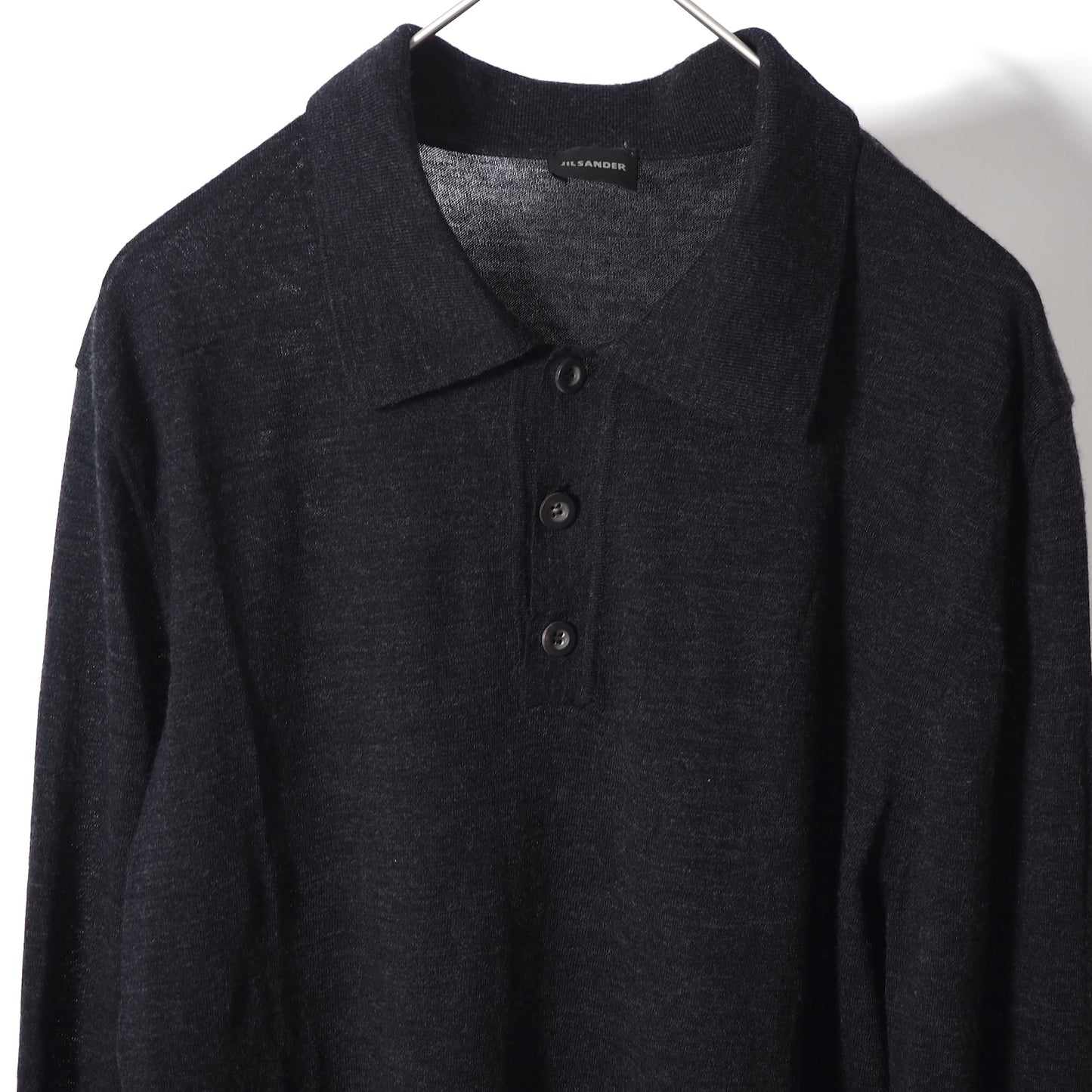 ジルサンダー JIL SANDER 長袖 ニット シャツ ダークグレー メンズ  S相当 正規品 2-DH113