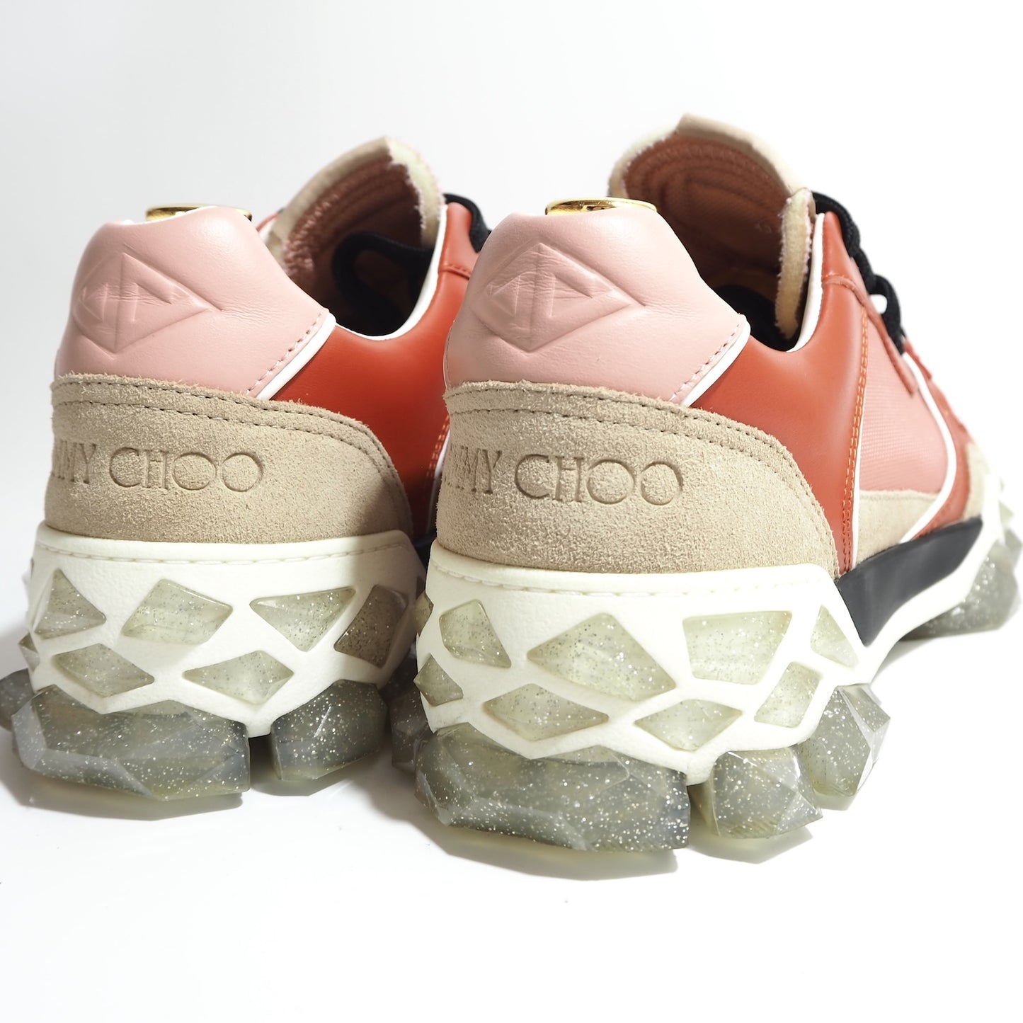 美品 ジミーチュウ JIMMY CHOO DIAMOND X TRAINER ローカット スニーカー 43 28㎝相当 レッド メンズ 正規品 5-YC017