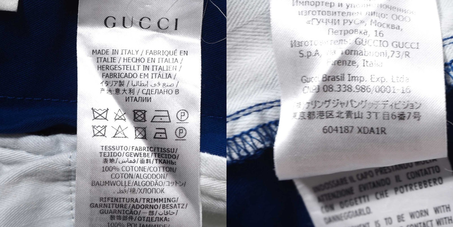 グッチ GUCCI イタリア製 20SS サイドライン ジョガーパンツ トラックパンツ 48 ブルー メンズ 正規品 5-YD009