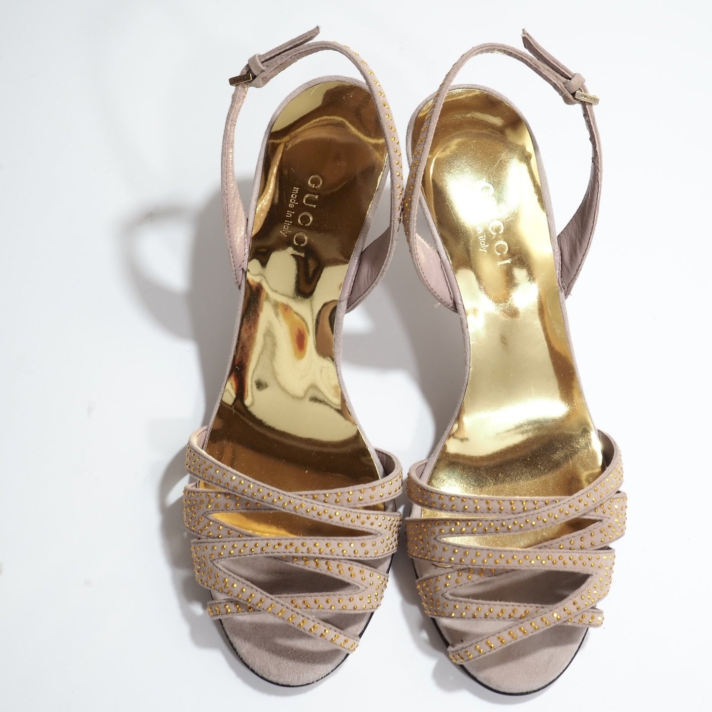未使用 グッチ GUCCI サンダル イタリア製 34 1/2 ピンクベージュ レディース 正規品 5-ZG043