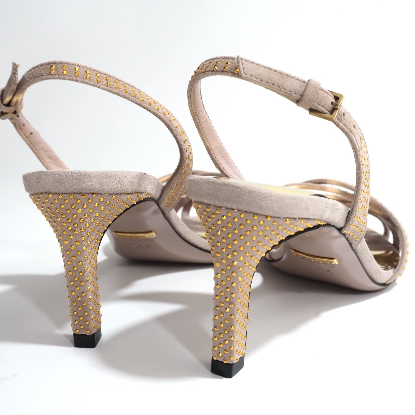 未使用 グッチ GUCCI サンダル イタリア製 34 1/2 ピンクベージュ レディース 正規品 5-ZG043