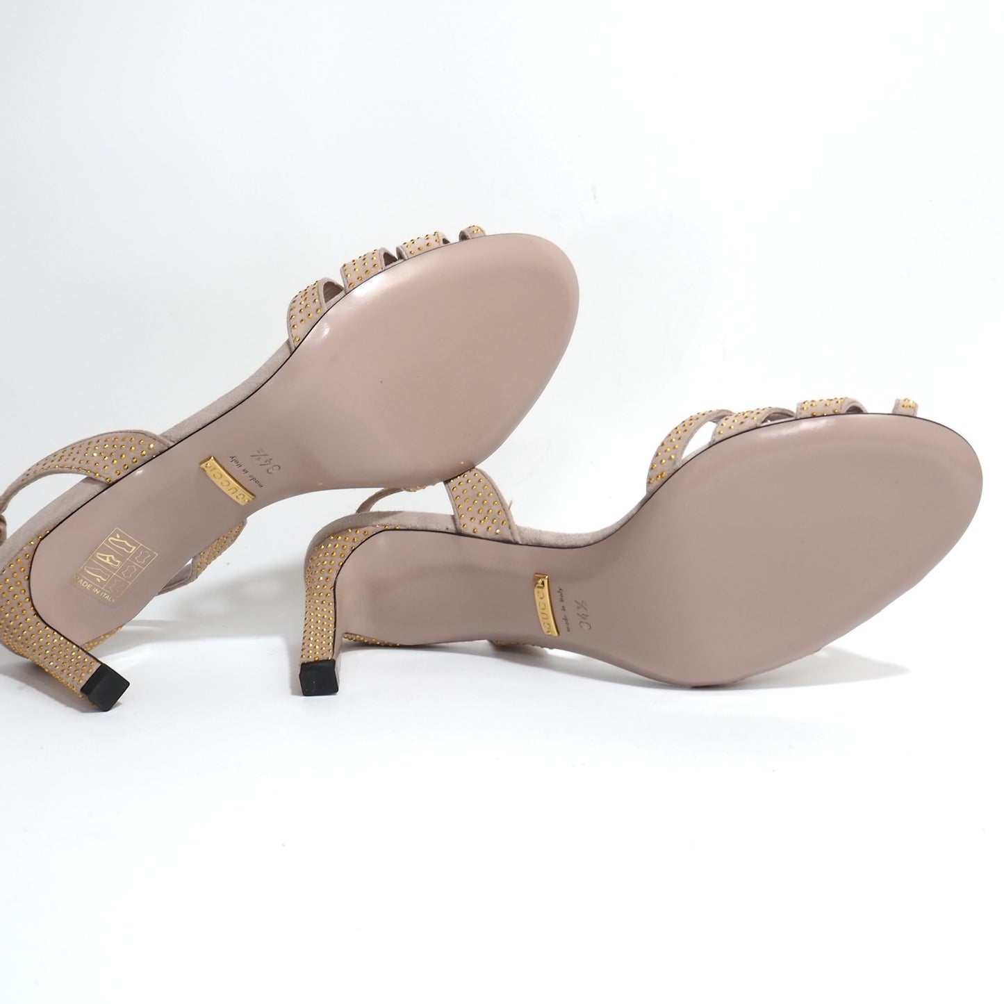 未使用 グッチ GUCCI サンダル イタリア製 34 1/2 ピンクベージュ レディース 正規品 5-ZG043