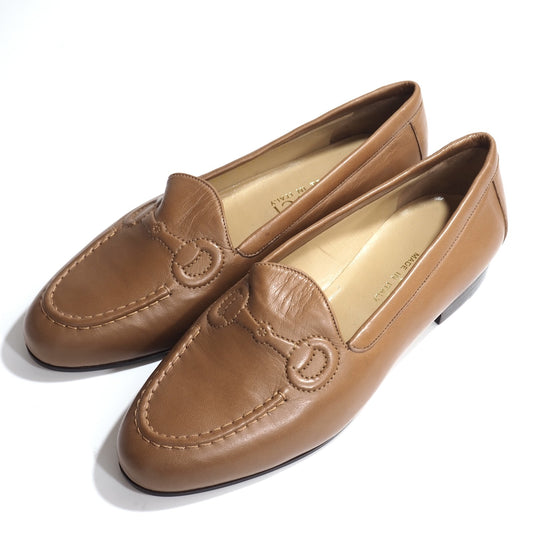 未使用 グッチ GUCCI レザー ホースビット ローファー シューズ 靴 36 ブラウン レディース 正規品 5-ZG001
