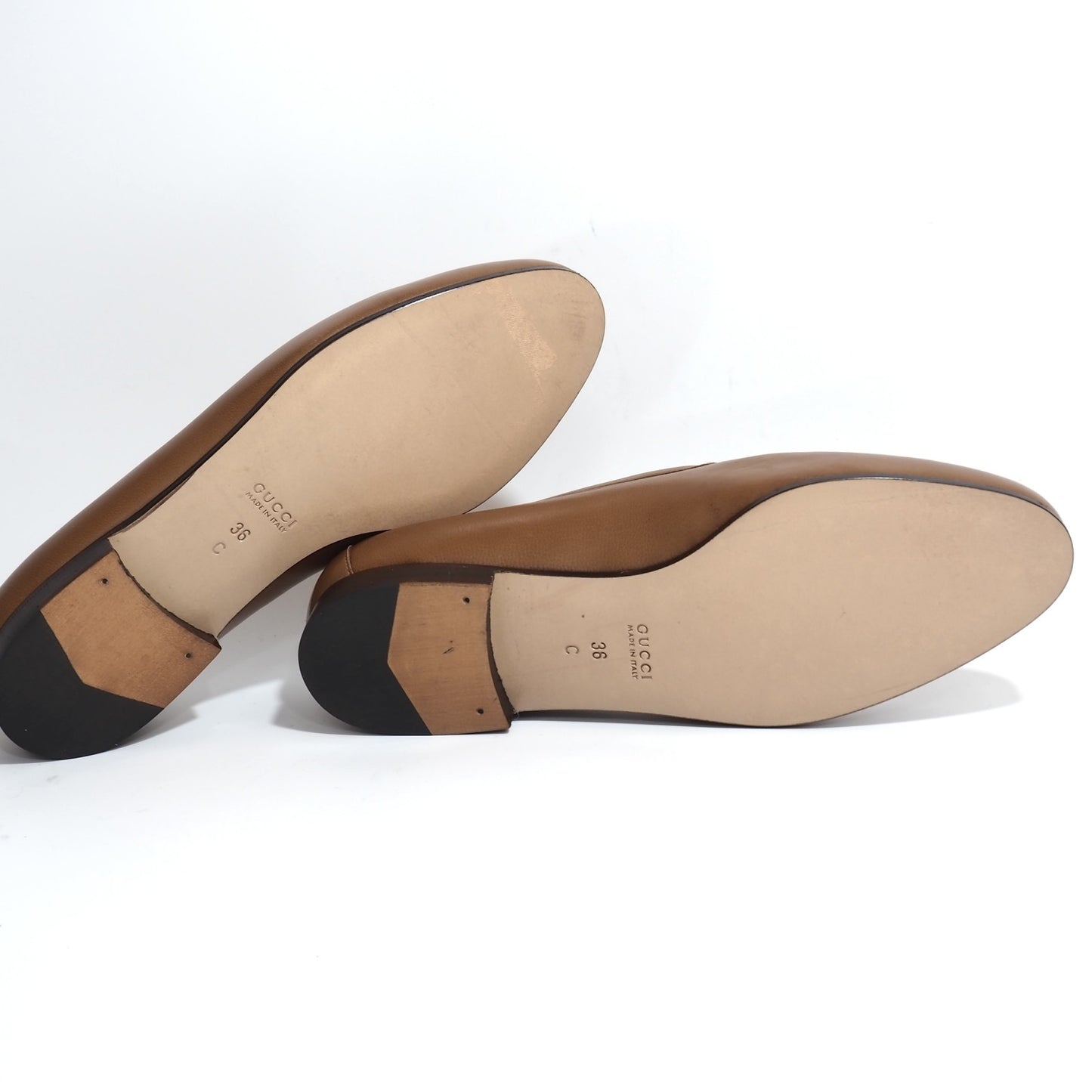 未使用 グッチ GUCCI レザー ホースビット ローファー シューズ 靴 36 ブラウン レディース 正規品 5-ZG001