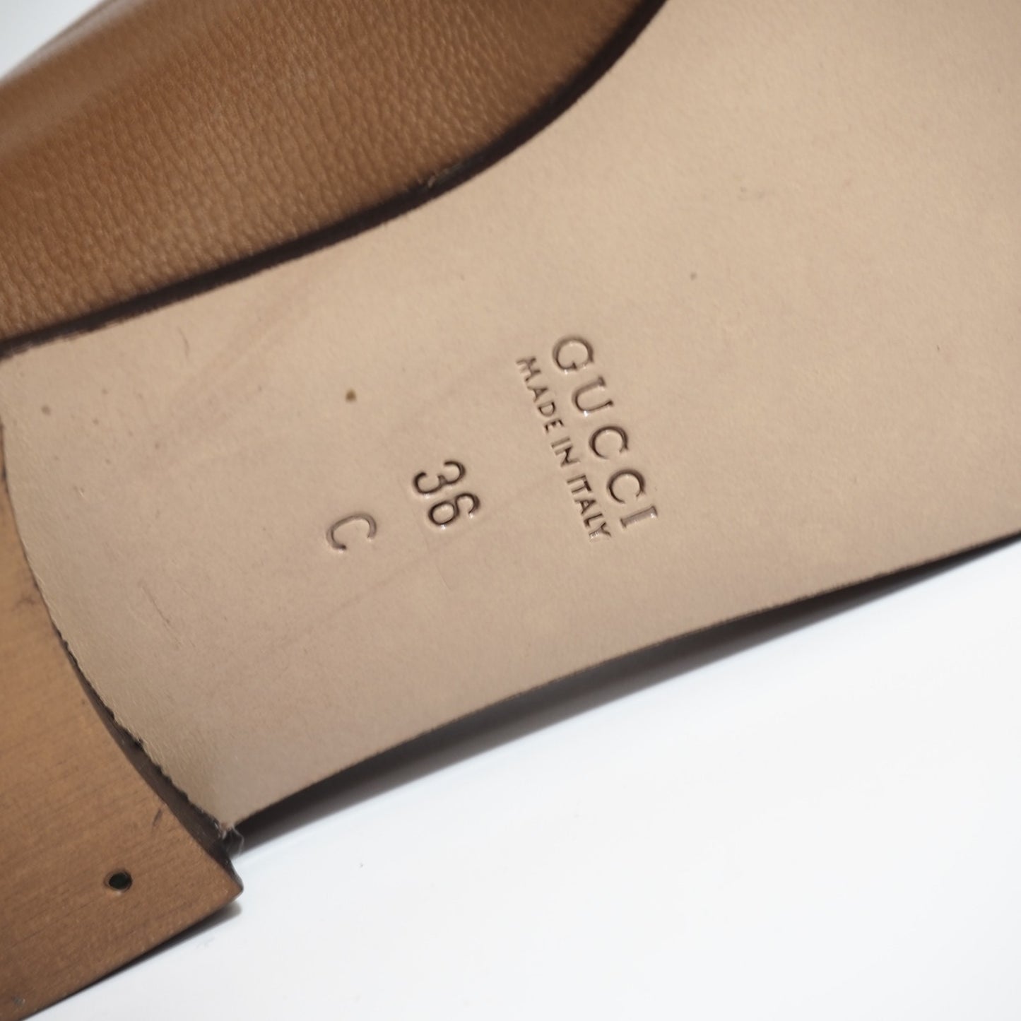 未使用 グッチ GUCCI レザー ホースビット ローファー シューズ 靴 36 ブラウン レディース 正規品 5-ZG001