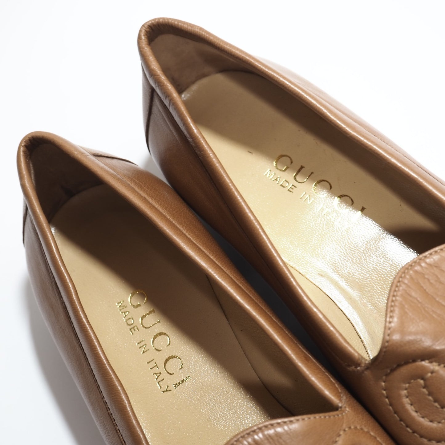未使用 グッチ GUCCI レザー ホースビット ローファー シューズ 靴 36 ブラウン レディース 正規品 5-ZG001