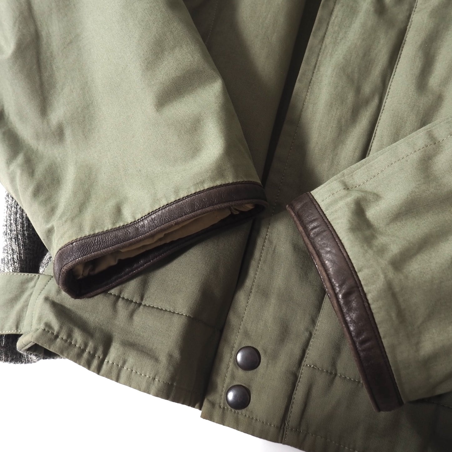 クリスチャンディオール Christian Dior MONSIEUR レザーディテール パデッド ジャケット S カーキ メンズ 正規品 5-ZJ017