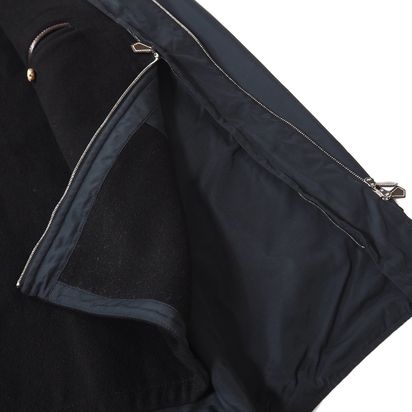 エルメス HERMES ヴィンテージ フランス製 レザーディテール インナー付き ジャケット ブルゾン 52 ダークネイビー メンズ 正規品 5-ZJ039