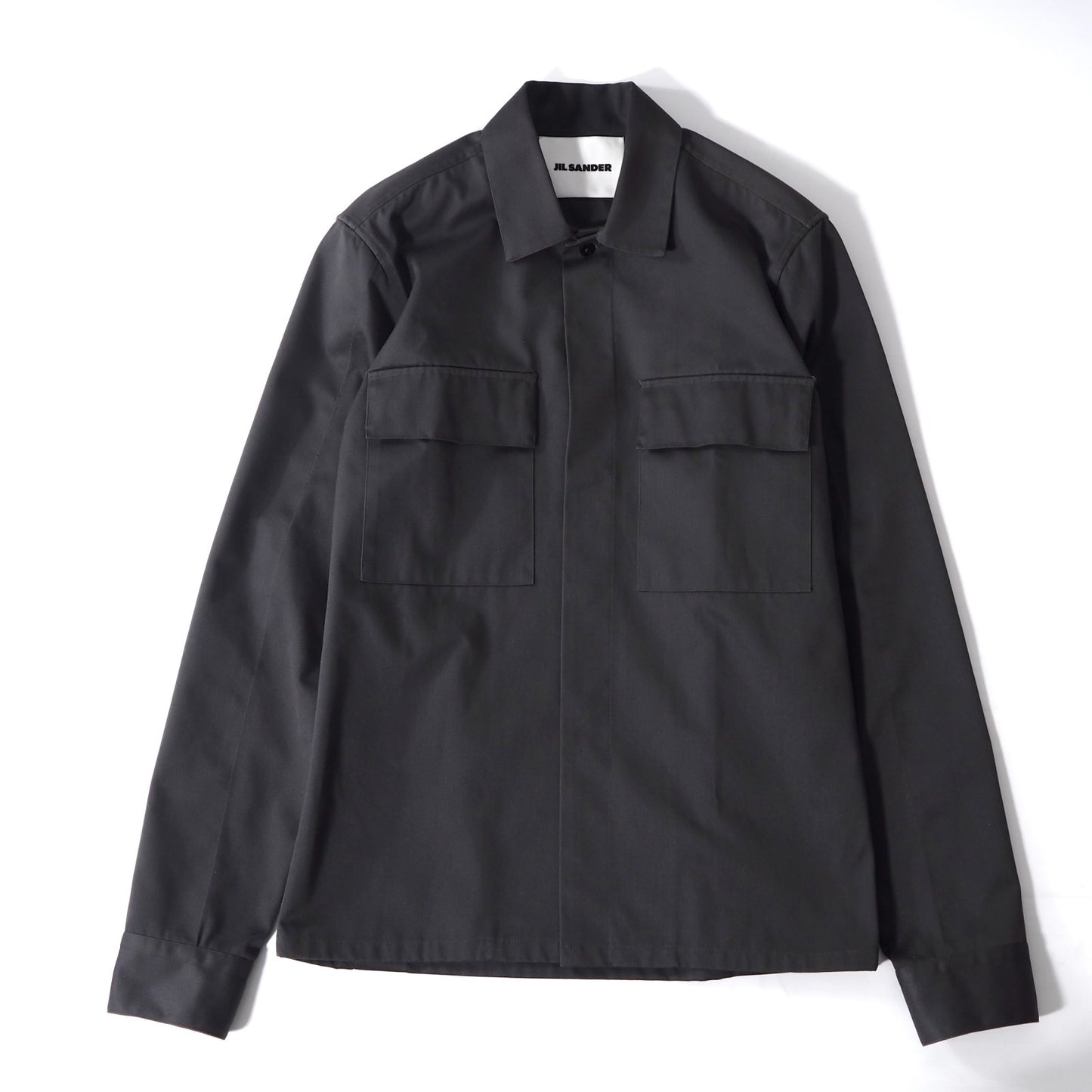 美品 ジルサンダー JIL SANDER 19AW フラップポケット シャツジャケット 38 グレー メンズ 正規品 5-DD015