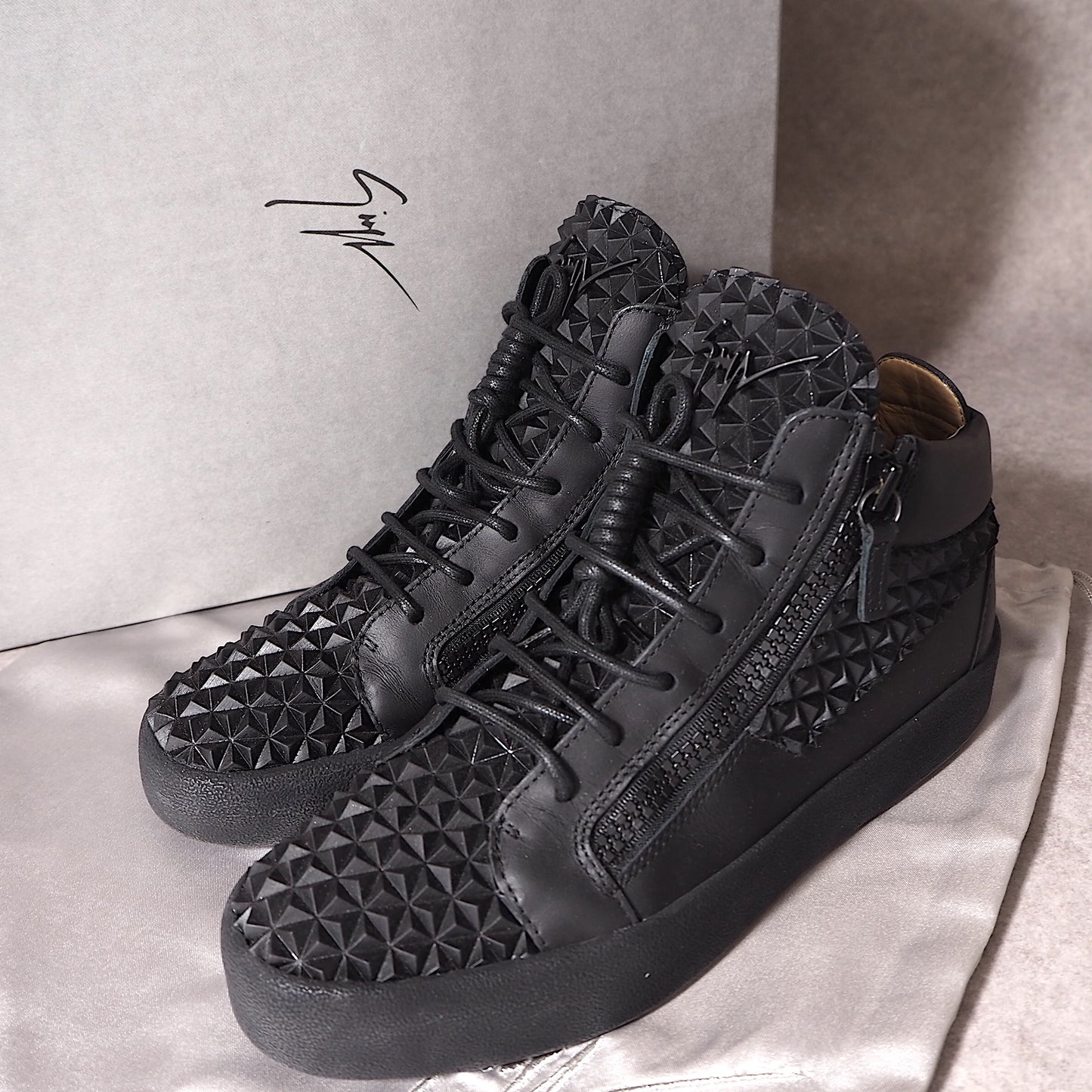 ジュゼッペ ザノッティ Giuseppe Zanotti スタッズ スニーカー 43 ブラック メンズ 美品 4-SD020