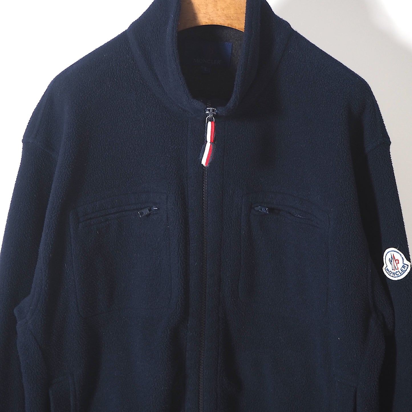 希少 モンクレール MONCLER 青タグ フリース ジャケット L ネイビー メンズ  正規品 4-CL014