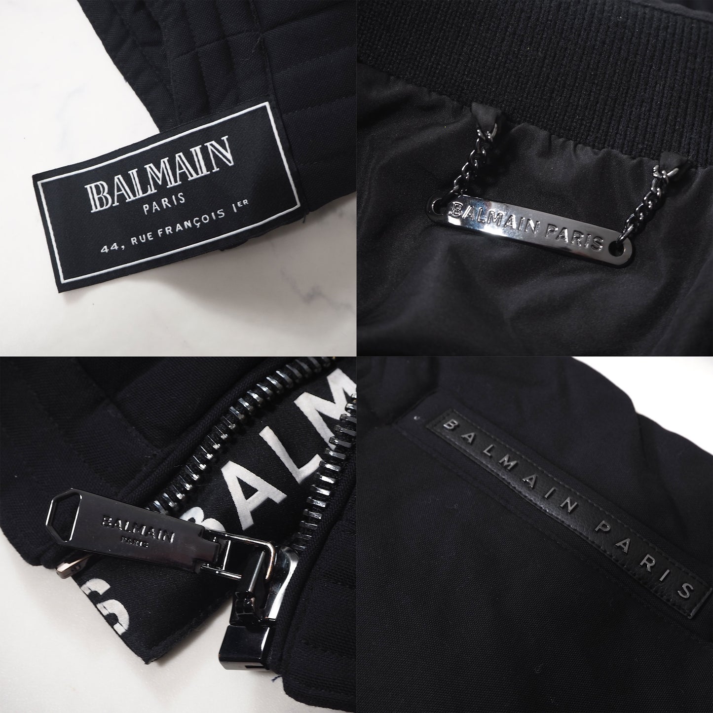 バルマン BALMAIN コットン メタルボタン エンブレム ライダース ジャケット 44 ブラック メンズ 美品 正規品 4-CL020