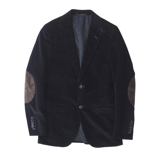 グッチ GUCCI トムフォード期 カーフレザーディテール エルボーパッチ ジャケット 44 ブラック メンズ 美品 正規品 4-CL026