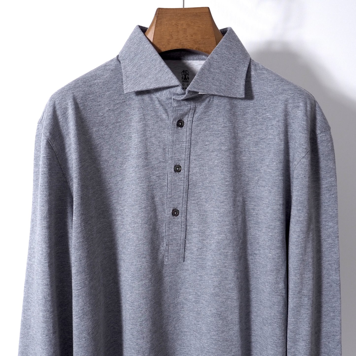 ブルネロクチネリ BRUNELLO CUCINELLI イタリア製 ロングポロシャツ L グレー メンズ 未使用 正規品 4-CL046
