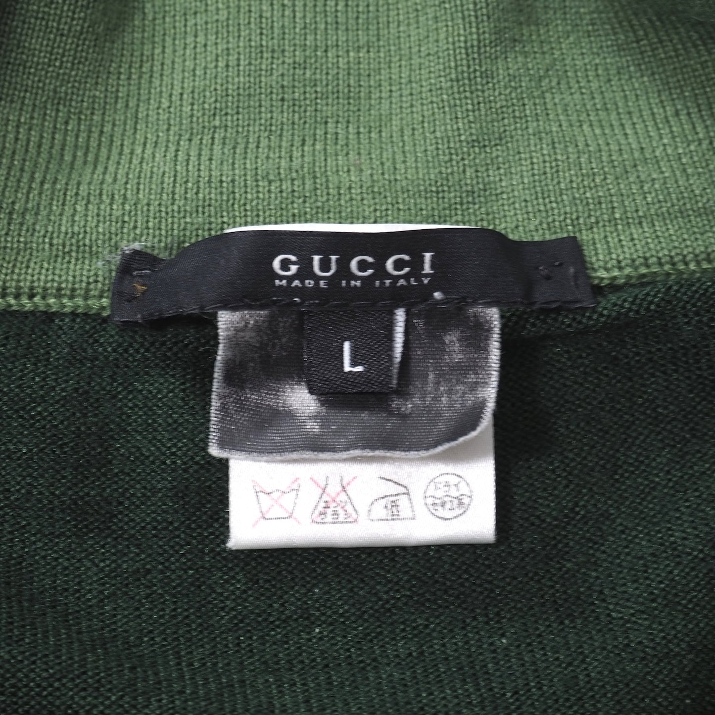 グッチ GUCCI セーター ニット L グリーン メンズ 美品 正規品 4-CL042