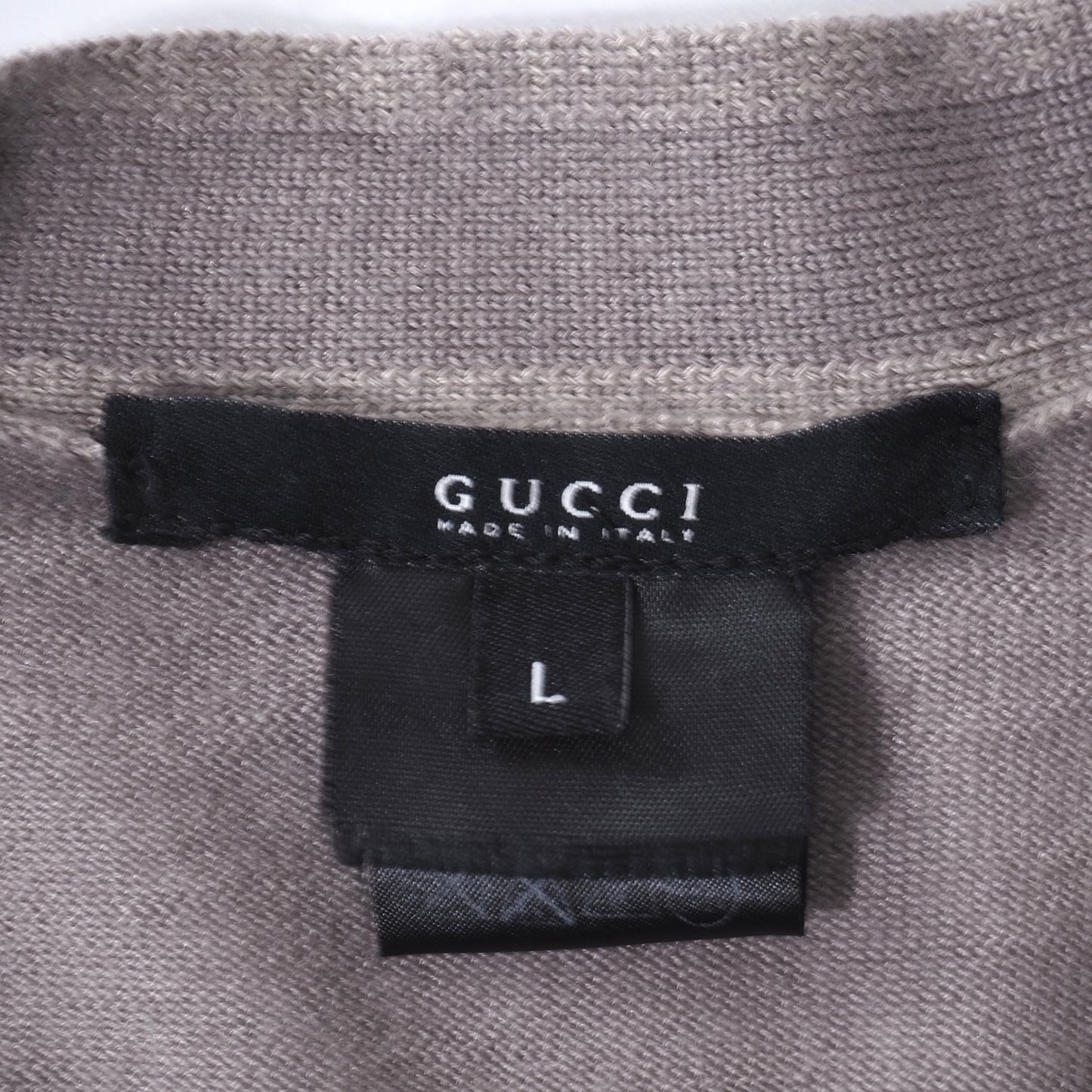 グッチ GUCCI カシミヤ シルク Vネック セーター L ベージュ メンズ 美品 正規品 4-CL043