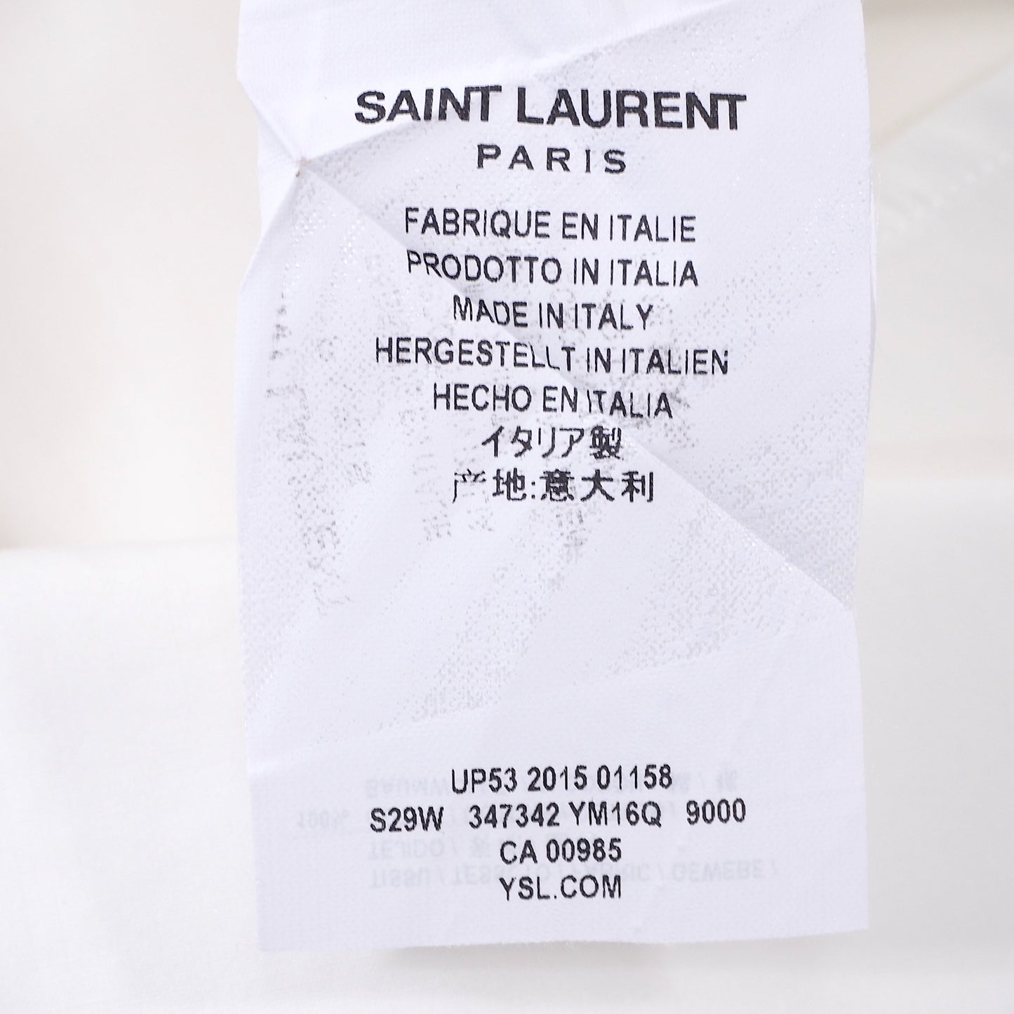 サンローランパリ SAINT LAURENT PARIS 14SS エディ期 長袖 ドレスシャツ 39 15 1/2 ホワイト メンズ 4-YB056