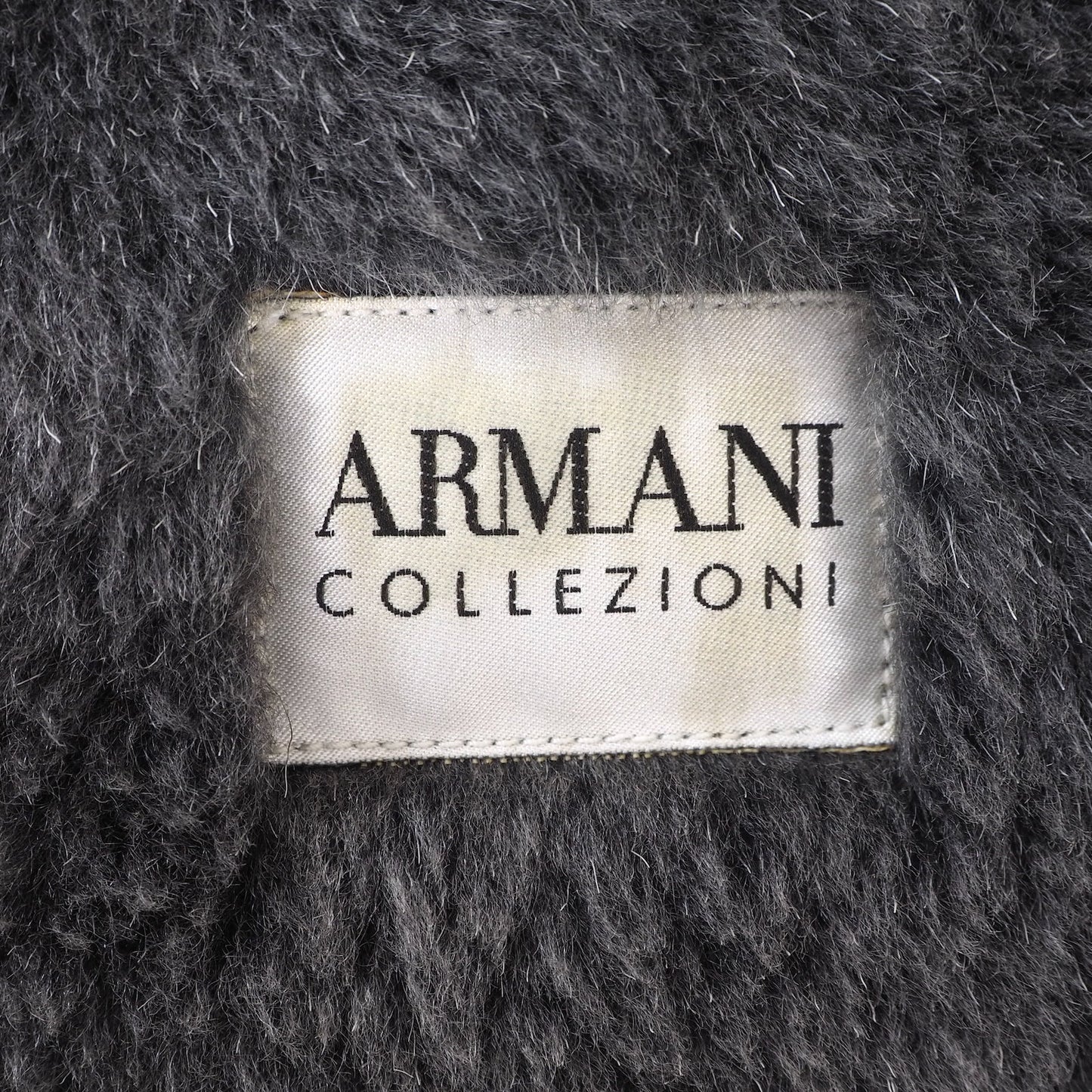 アルマーニコレツォーニ ARMANI COLLEZIONI シャーリング ムートン ジャケット 46 ブラック メンズ 4-ZB024