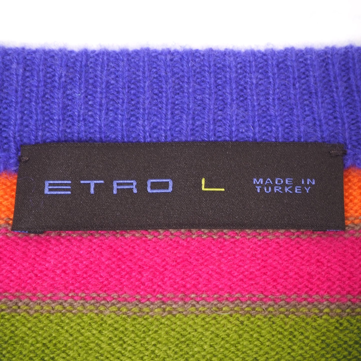 エトロ ETRO カシミア ニット セーター L マルチカラー メンズ 4-YB046