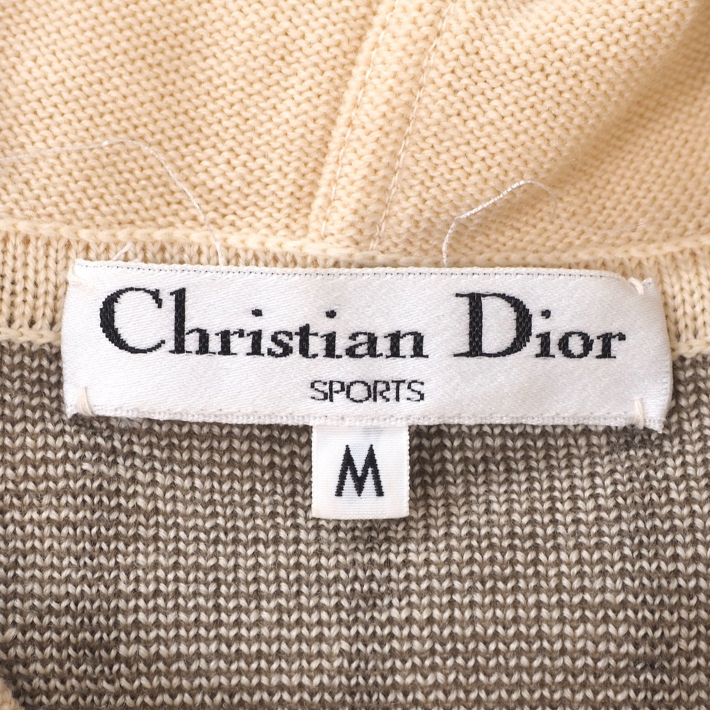 クリスチャンディオール Christian Dior ニット パーカー M ベージュ レディース 美品 4-ZB068