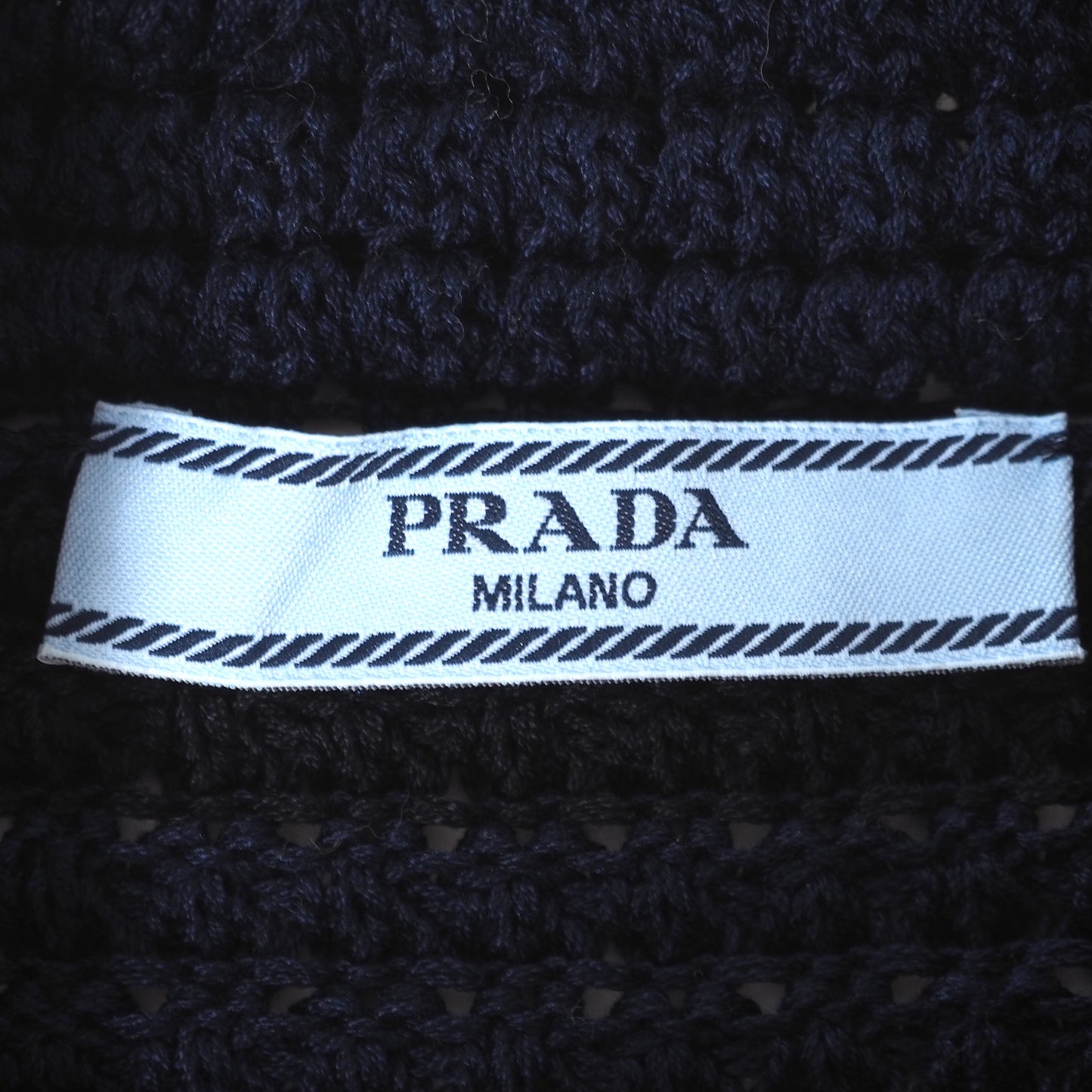 プラダ PRADA ニットジャケット 38 ネイビー/ブラック レディース 美品 4-EB001