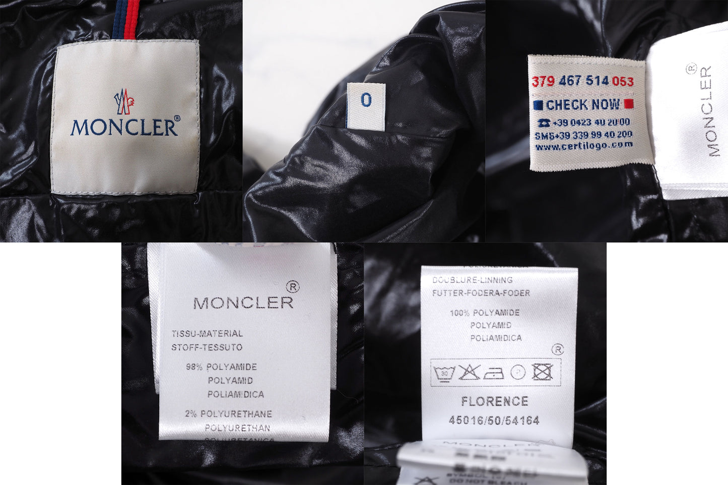 モンクレール MONCLER FLORENCE ナイロン ジャケット ブラック 0 正規品 レディース 4-YB201