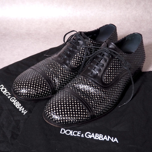 ドルチェ＆ガッバーナ DOLCE＆GABBANA ブラック レザーシューズ 7.5 ブラック メンズ 4-SC056