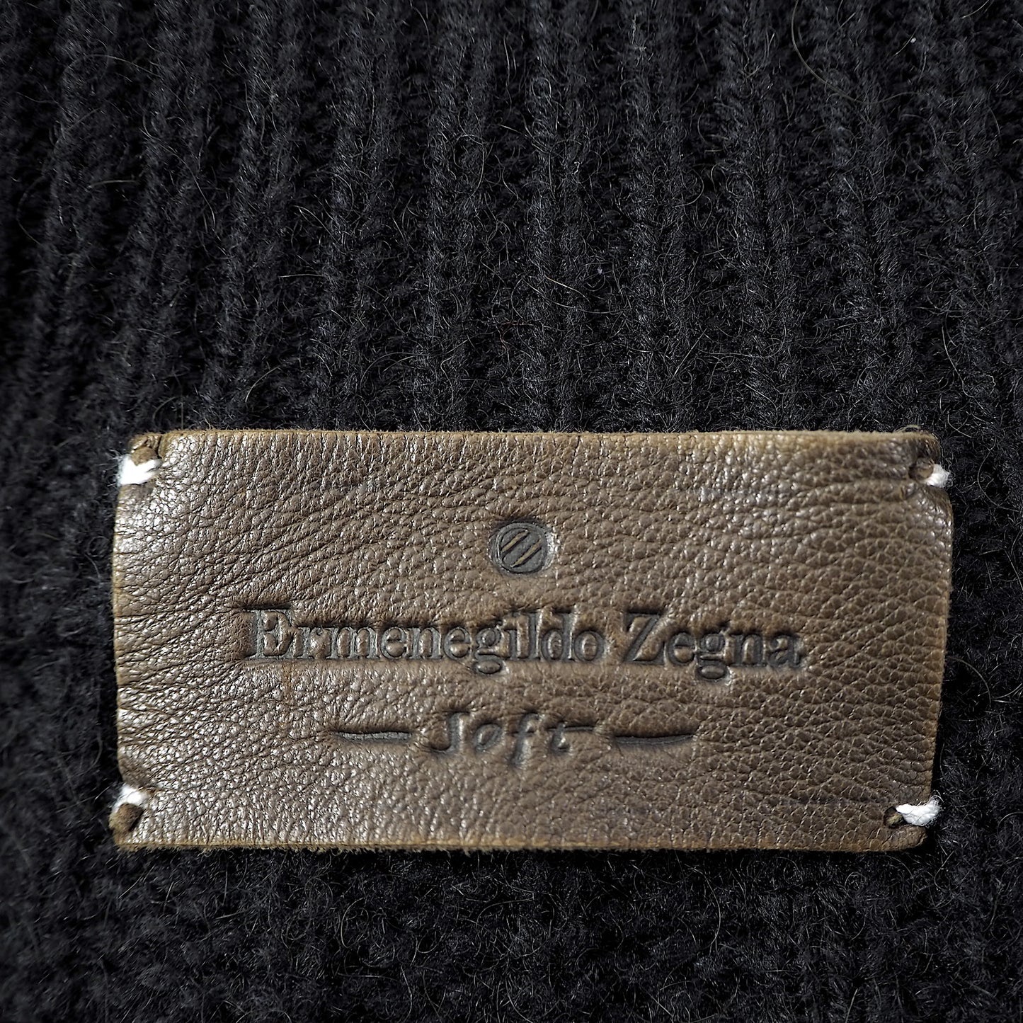 エルメネジルドゼニア Ermenegildo Zegna イタリア製 キャメル素材 ニット ジャケット 50 ブラック メンズ db21-10112