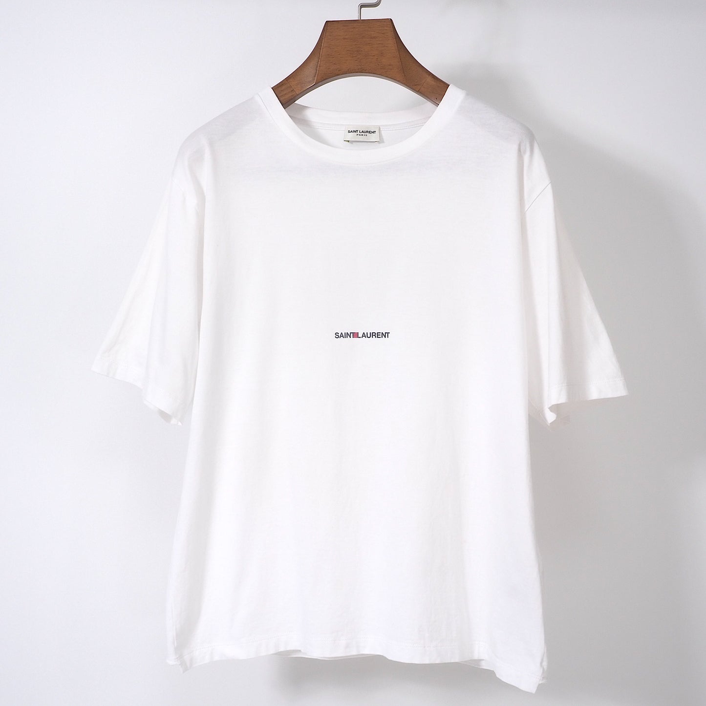 サンローランパリ SAINT LAURENT PARIS クラシックロゴ カットソー Tシャツ トップス L ホワイト 4-YC017