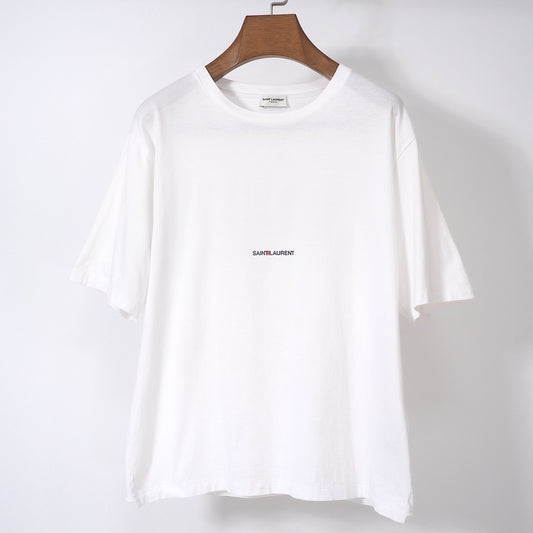 サンローランパリ SAINT LAURENT PARIS クラシックロゴ カットソー Tシャツ トップス L ホワイト 4-YC017